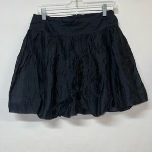 Express Black Lyocell Bubble‎ Mini Skirt 2 Y2K Flowy Going Out Lined